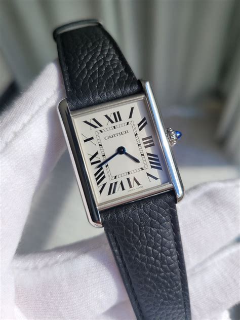 cartier tank large on wrist|cartier crwsta0041 review.